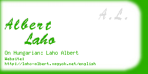 albert laho business card